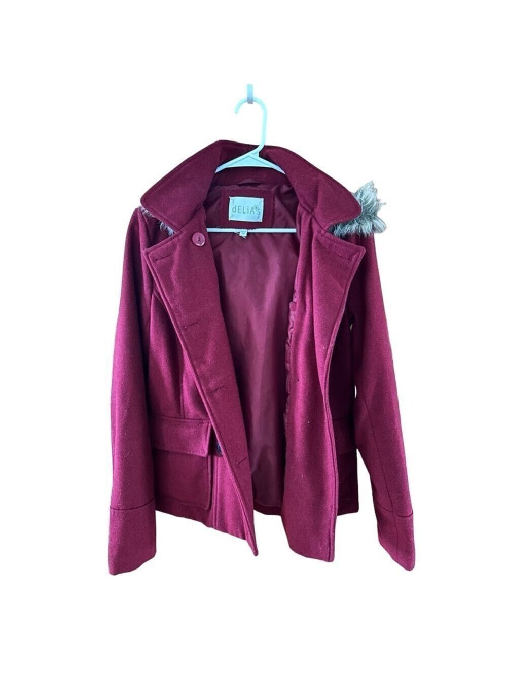 Delia's Burgundy Coat Women's Size Medium